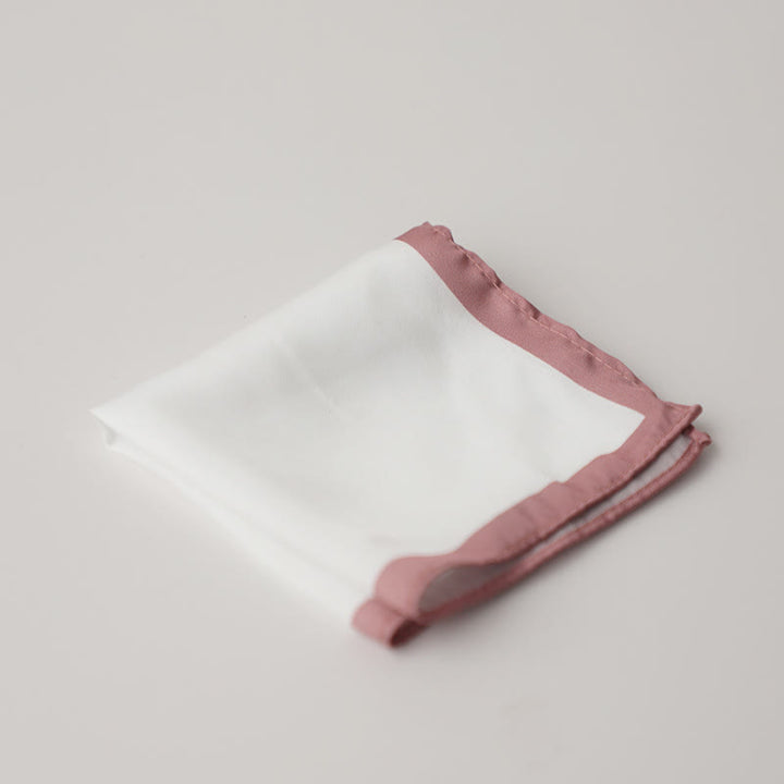 Fazzoletto da taschino da uomo con bordo bianco e colorato - Rosa - image 13