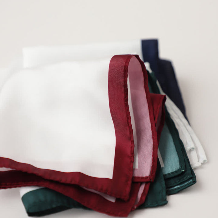 Fazzoletto da taschino da uomo con bordo bianco e colorato - image 3