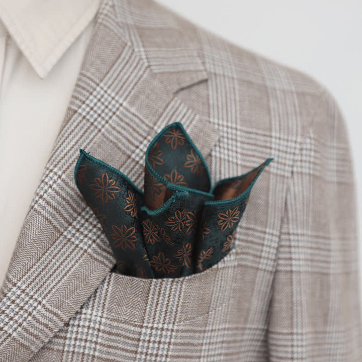 Fazzoletto da taschino elegante da uomo con motivo floreale retrò - image 3