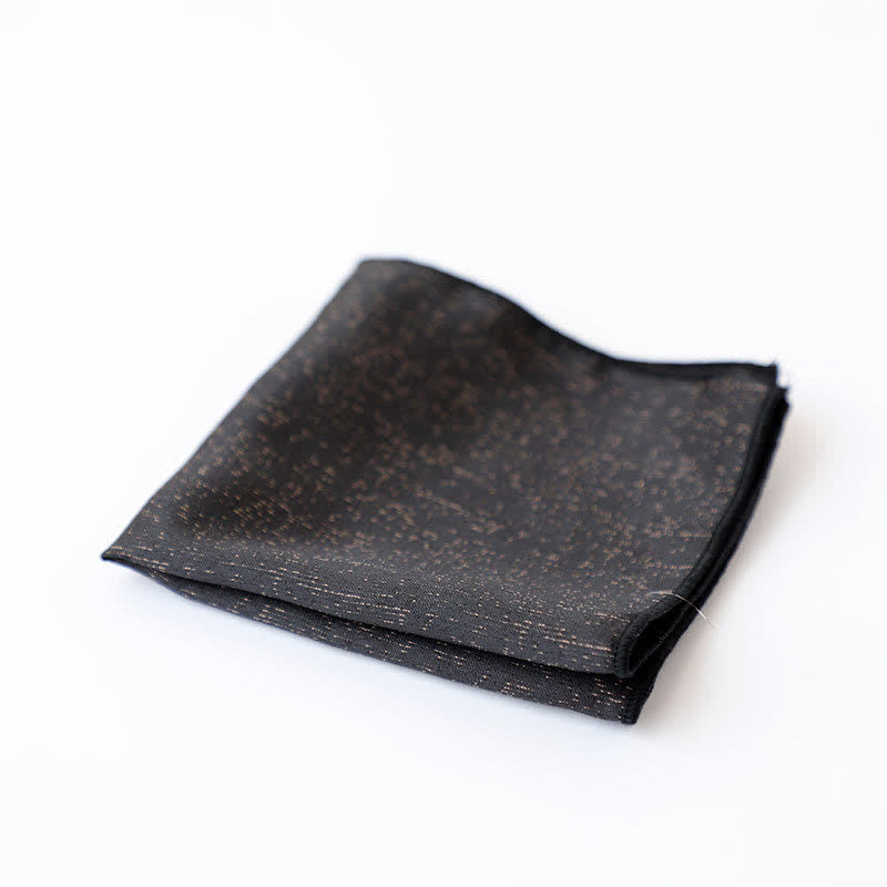 Fazzoletto da taschino da uomo con motivo scuro e tenue in tinta unita - Nero - image 6