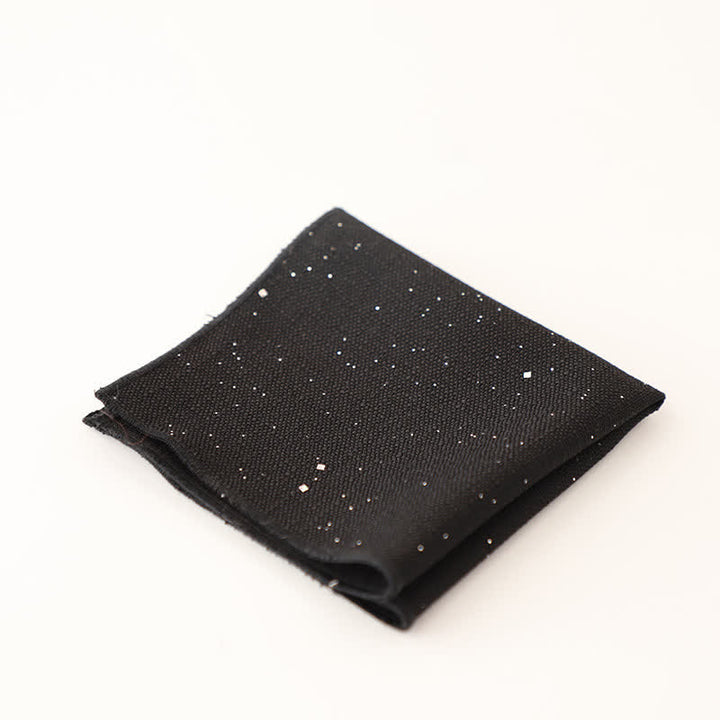 Fazzoletto da taschino semplice da uomo con paillettes tinta unita - Nero - image 5