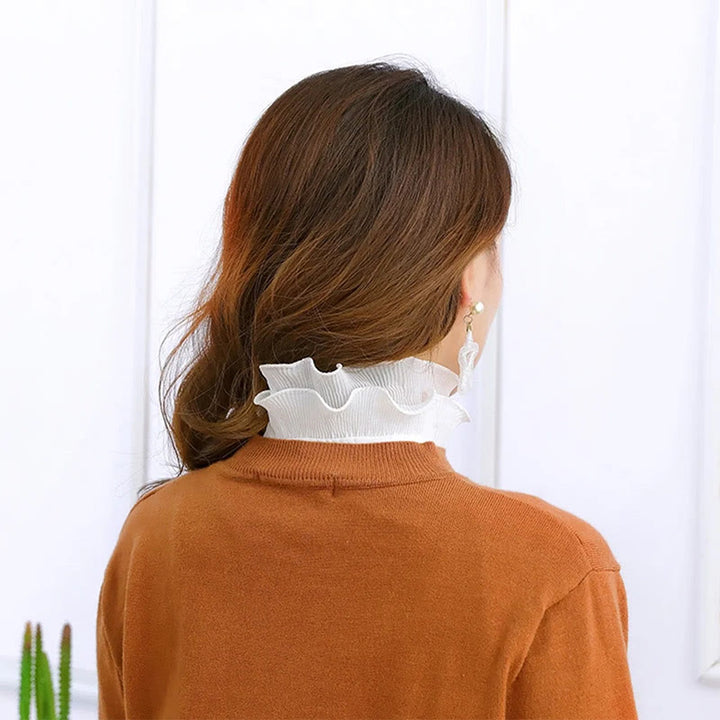 Camicia con risvolto staccabile, colletto finto con volant e manica - image 5