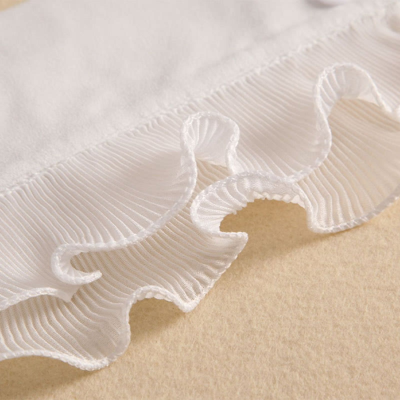 Camicia con risvolto staccabile, colletto finto con volant e manica - image 9