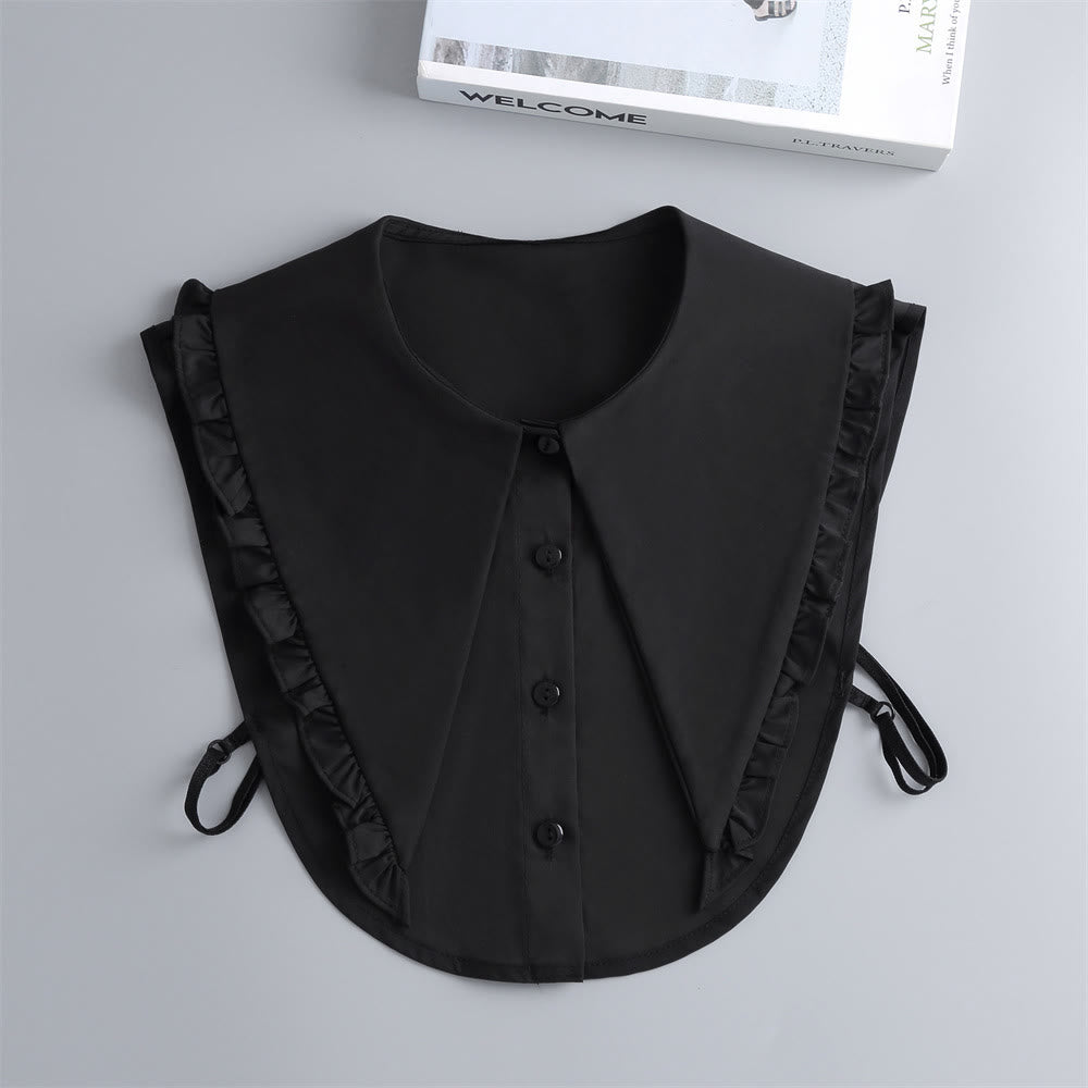 Camicia mezza staccabile con colletto falso e ampio risvolto - Nero - Taglia unica - image 11