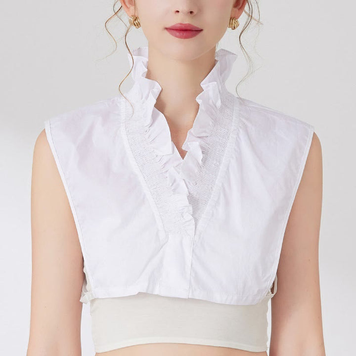 Camicia con collo falso staccabile con scollo a V per donna - image 6