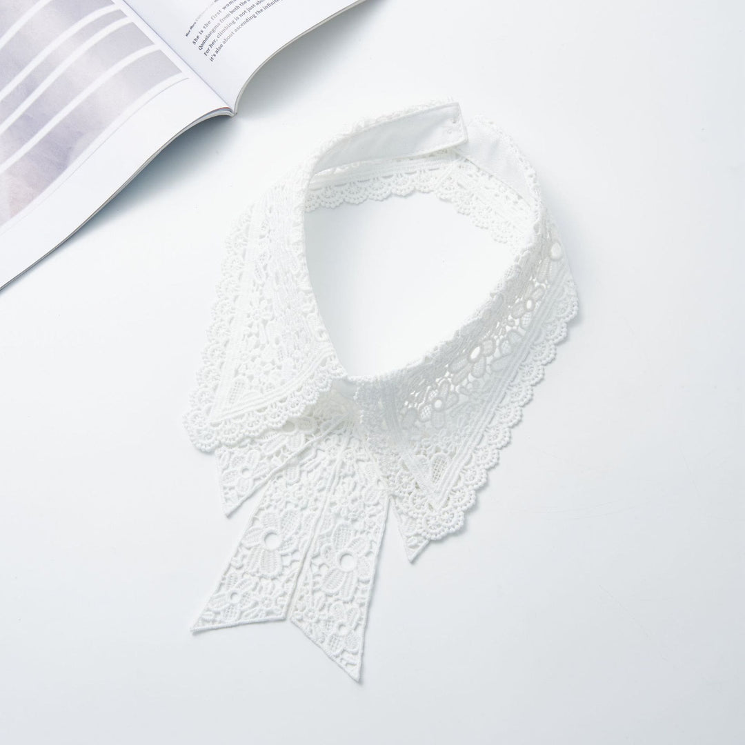 Camicetta mezza camicia staccabile con colletto falso in pizzo floreale - image 12