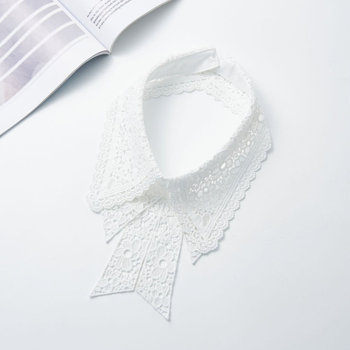 Camicetta mezza camicia staccabile con colletto falso in pizzo floreale - image 12