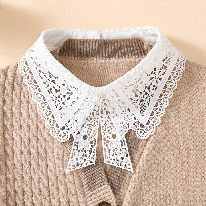 Camicetta mezza camicia staccabile con colletto falso in pizzo floreale - Bianco - Taglia unica - image 0