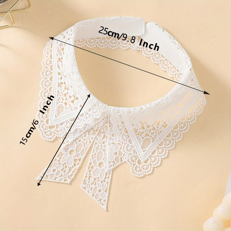Camicetta mezza camicia staccabile con colletto falso in pizzo floreale - image 11