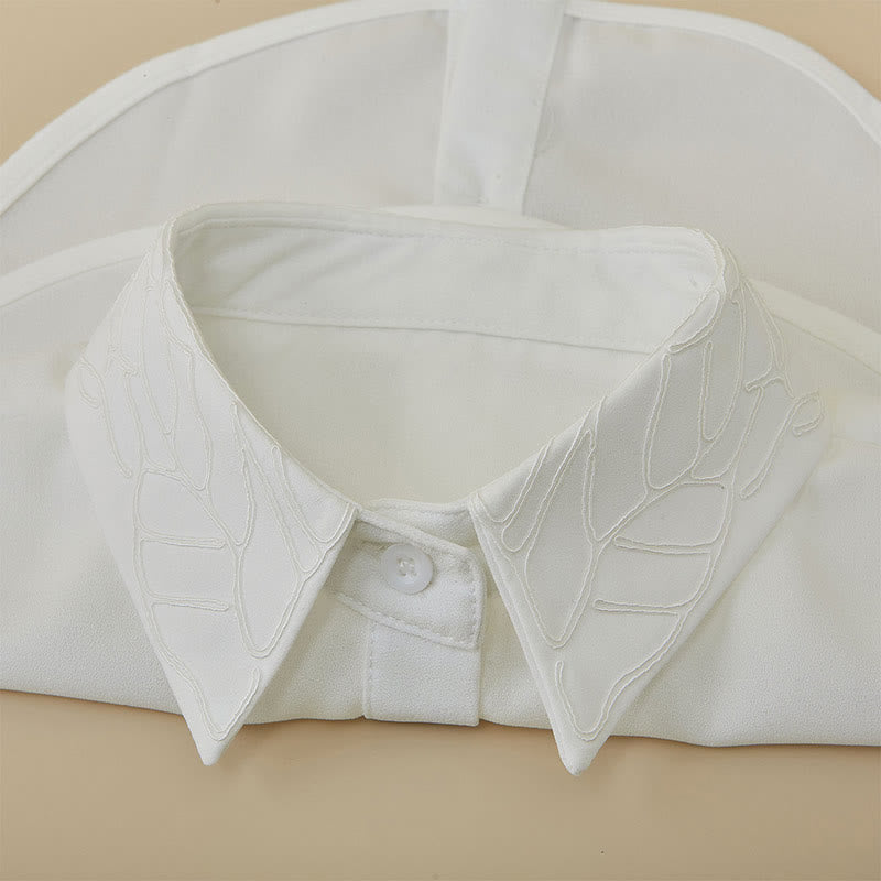 Camicetta mezza camicia staccabile con colletto falso floreale ricamato - image 6