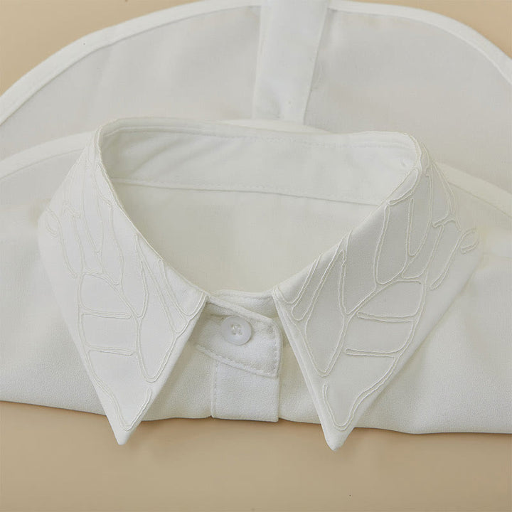 Camicetta mezza camicia staccabile con colletto falso floreale ricamato - image 6