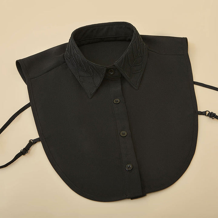 Camicetta mezza camicia staccabile con colletto falso floreale ricamato - Nero - Taglia unica - image 10
