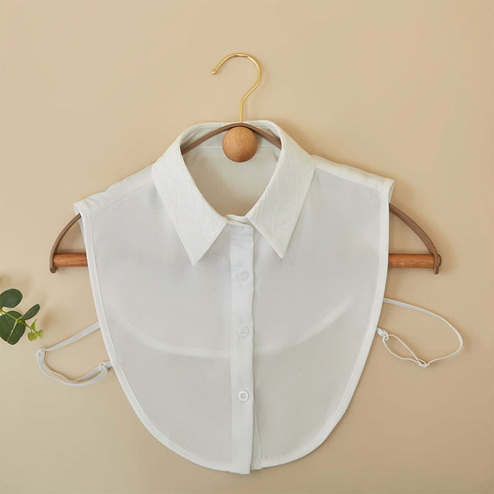 Camicetta mezza camicia staccabile con colletto falso floreale ricamato - image 9
