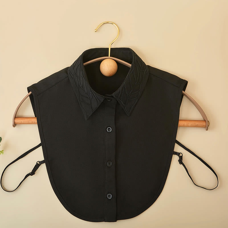 Camicetta mezza camicia staccabile con colletto falso floreale ricamato - image 11