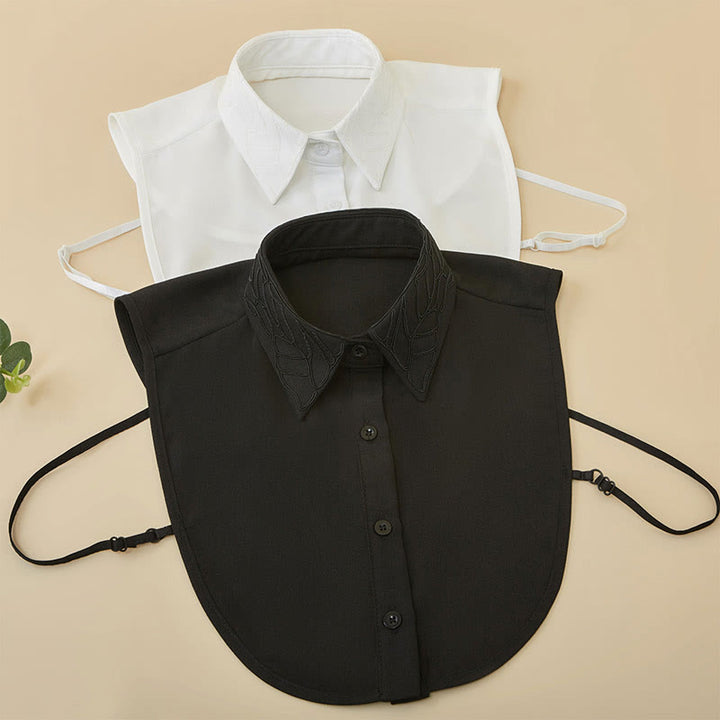 Camicetta mezza camicia staccabile con colletto falso floreale ricamato - image 7