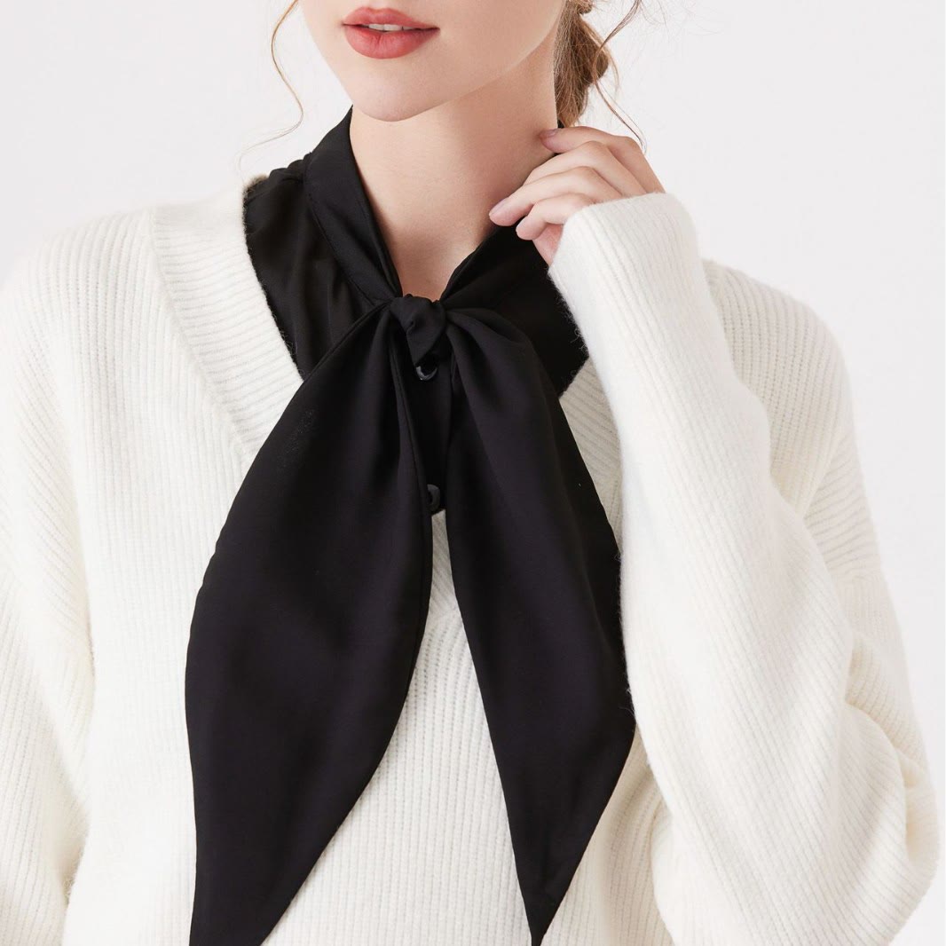 Grande colletto finto con colletto staccabile a mezza camicia con coniglietto - Nero - Taglia unica - image 0