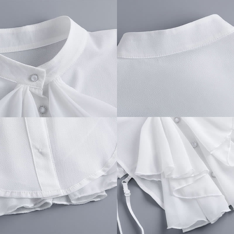 Accessorio per camicia staccabile con colletto finto con fiocco arricciato - image 7