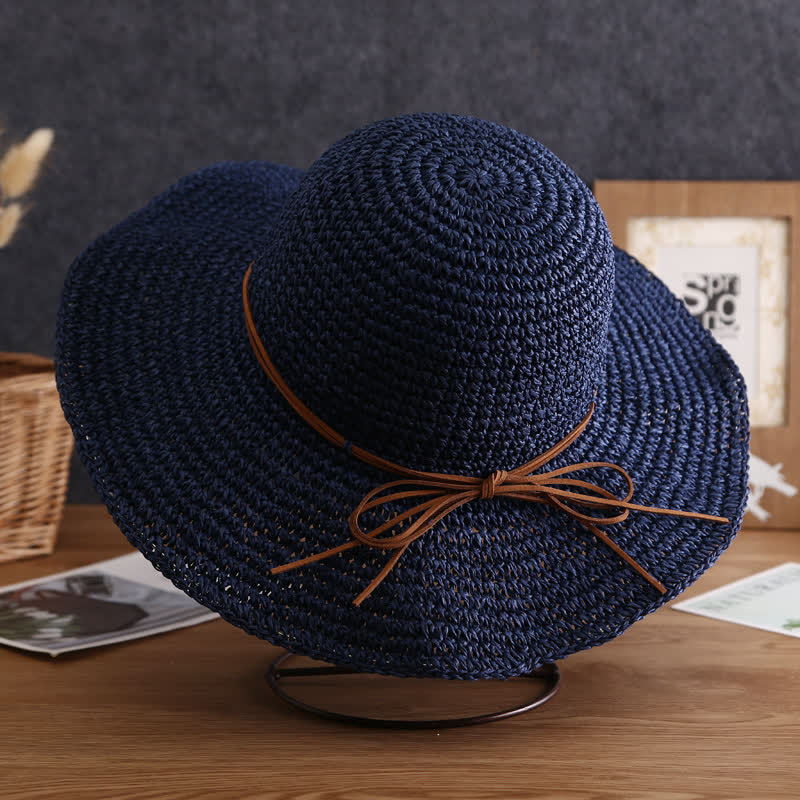 Cappello di paglia pieghevole estivo a tesa larga elegante da donna - Marina Militare - Misura M (22"-22 7/8") - image 9