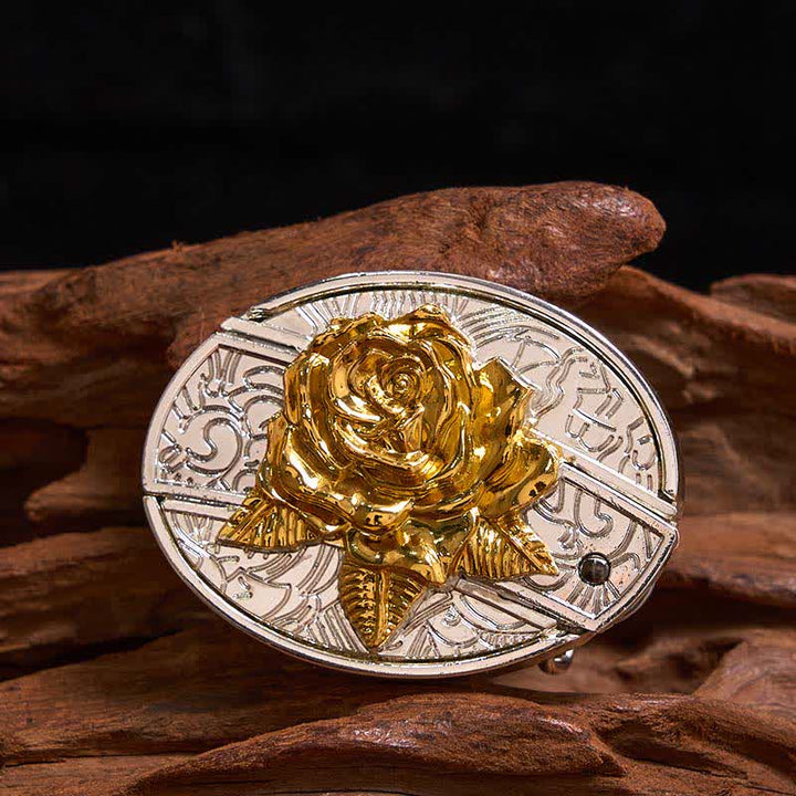 Set di anelli con fibbia per cintura con coltello nascosto fai da te a forma di rosa con spine - image 1