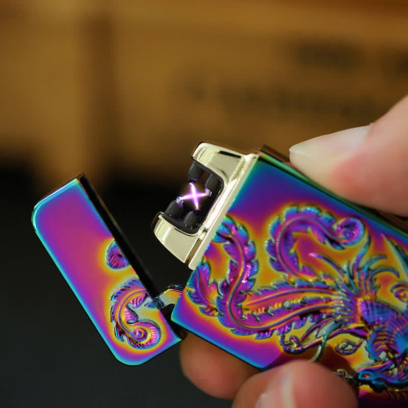 Accendino elettronico ricaricabile USB senza fiamma Dragon Double Arc - image 1
