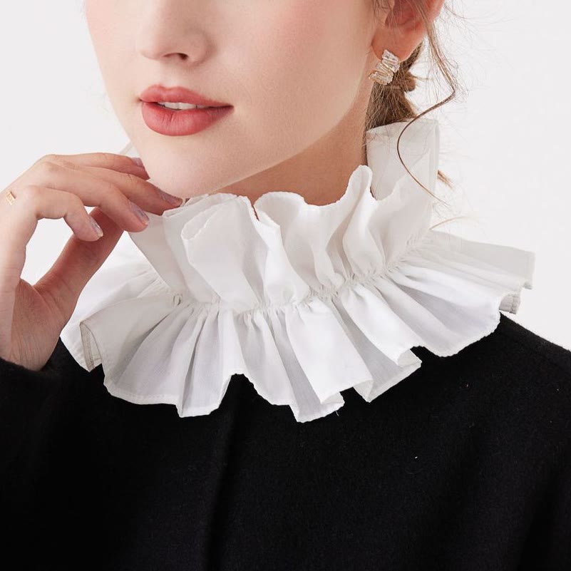 Camicia con colletto finto staccabile e plissettato - image 4