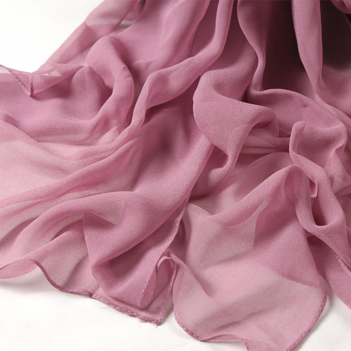 Sciarpa sottile in chiffon con protezione solare tinta unita estiva - image 19