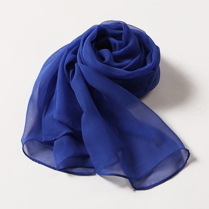 Sciarpa sottile in chiffon con protezione solare tinta unita estiva - image 24