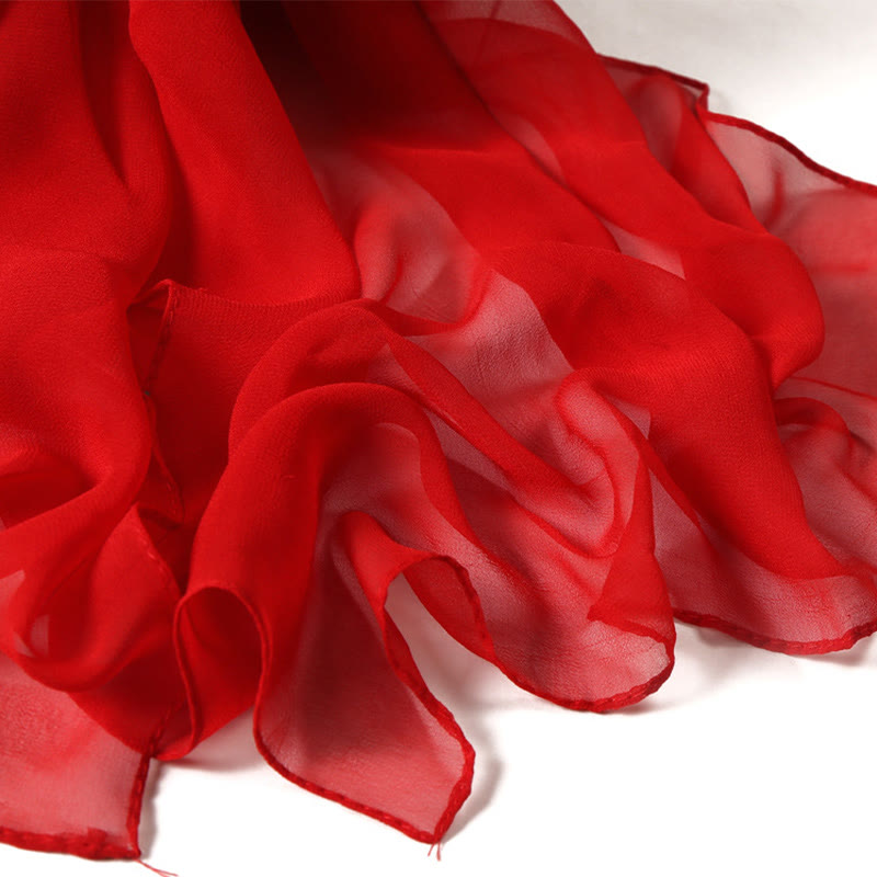Sciarpa sottile in chiffon con protezione solare tinta unita estiva - image 12