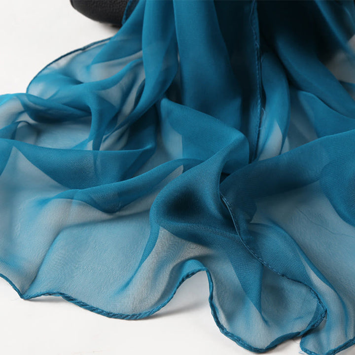 Sciarpa sottile in chiffon con protezione solare tinta unita estiva - image 1