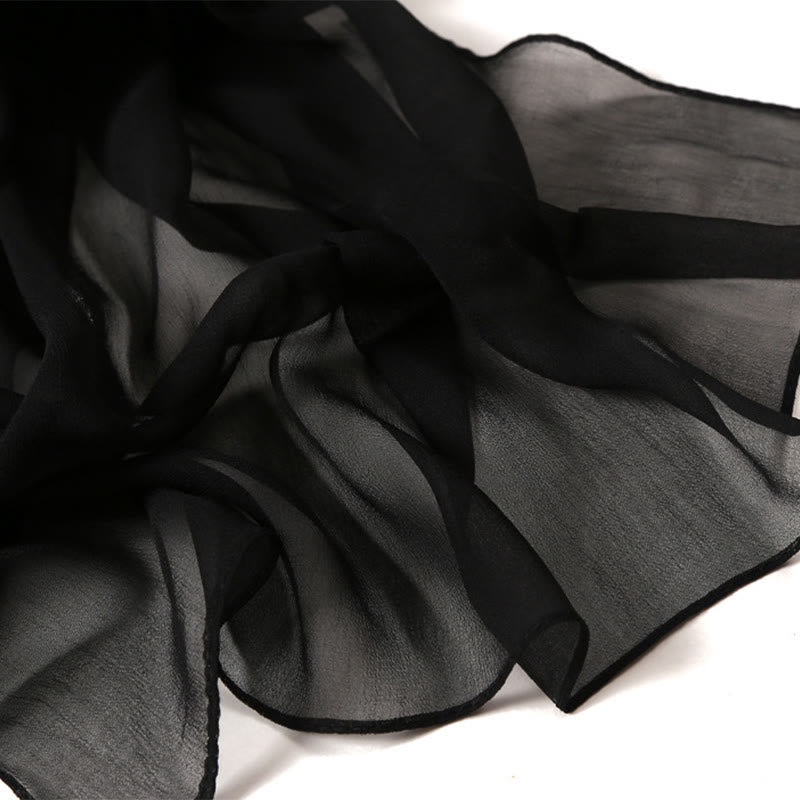 Sciarpa sottile in chiffon con protezione solare tinta unita estiva - image 26
