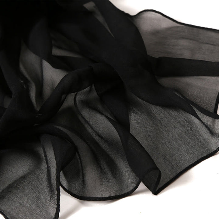 Sciarpa sottile in chiffon con protezione solare tinta unita estiva - image 26