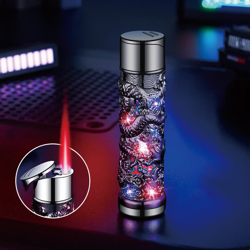 Accendino a butano ricaricabile cilindrico a LED Dragon Creative - Nero - image 11