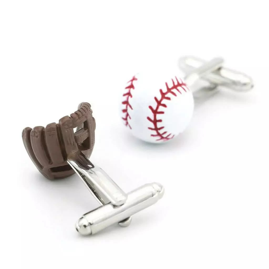 Set di 1 paio di guanti da baseball da uomo, copri bottoni e gemelli - image 4