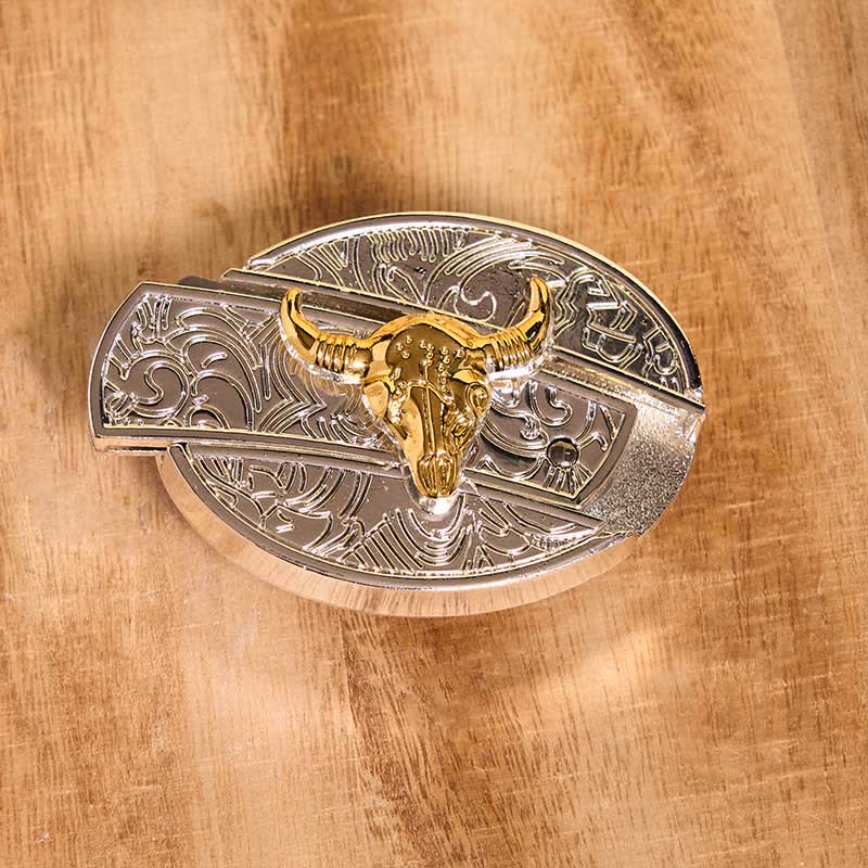 Set di ciondoli con fibbia per cintura fai da te in oro e argento con coltello nascosto e corno di cervo turchese - image 4