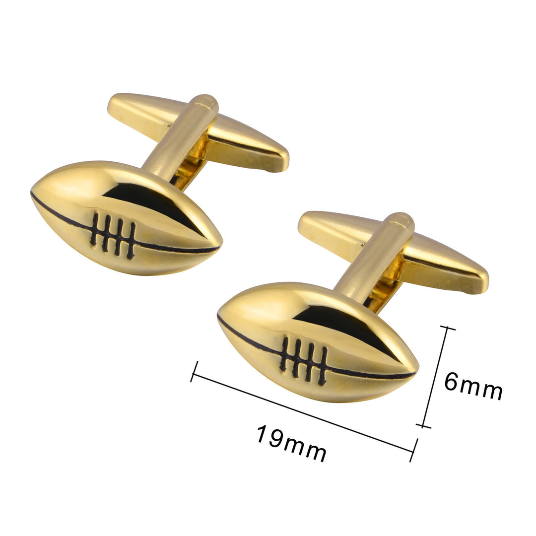 Set di gemelli da polso da uomo con copri bottoni Rugby Time - image 6