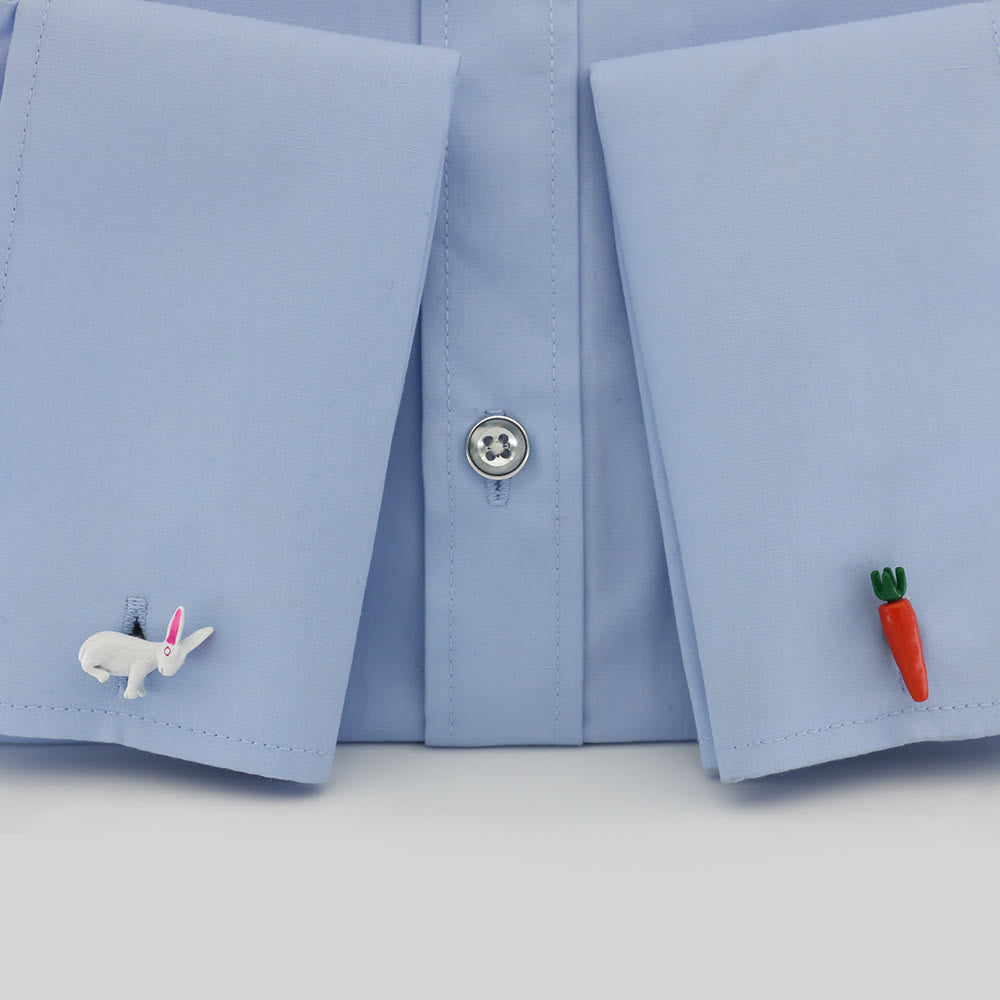 Set di gemelli da uomo con copribottoni a forma di coniglio e carota - image 1