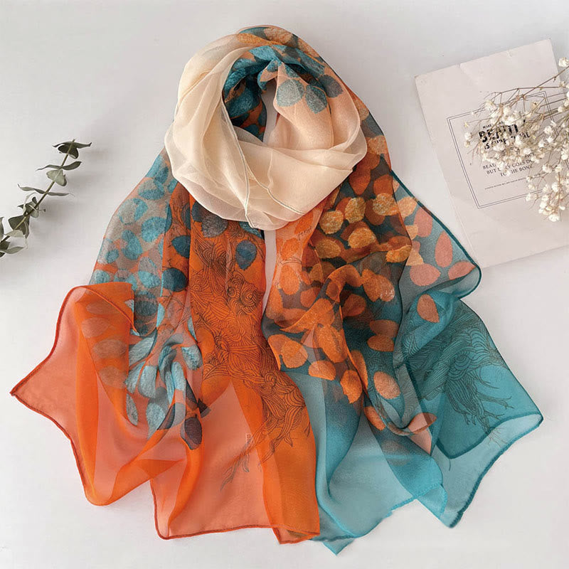 Sciarpa da spiaggia/protezione solare da donna in morbido chiffon estivo con motivo floreale. - #15 Verde Mare Chiaro - image 16