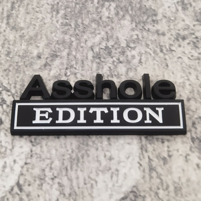 Adesivo in metallo per auto Asshole EDITION - Bianco e nero - image 4