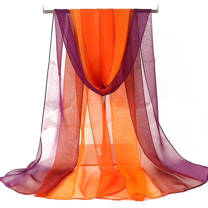 Sciarpa sottile estiva con protezione solare, tinta unita e morbida, da donna - #16 Rosso-Arancio - image 17
