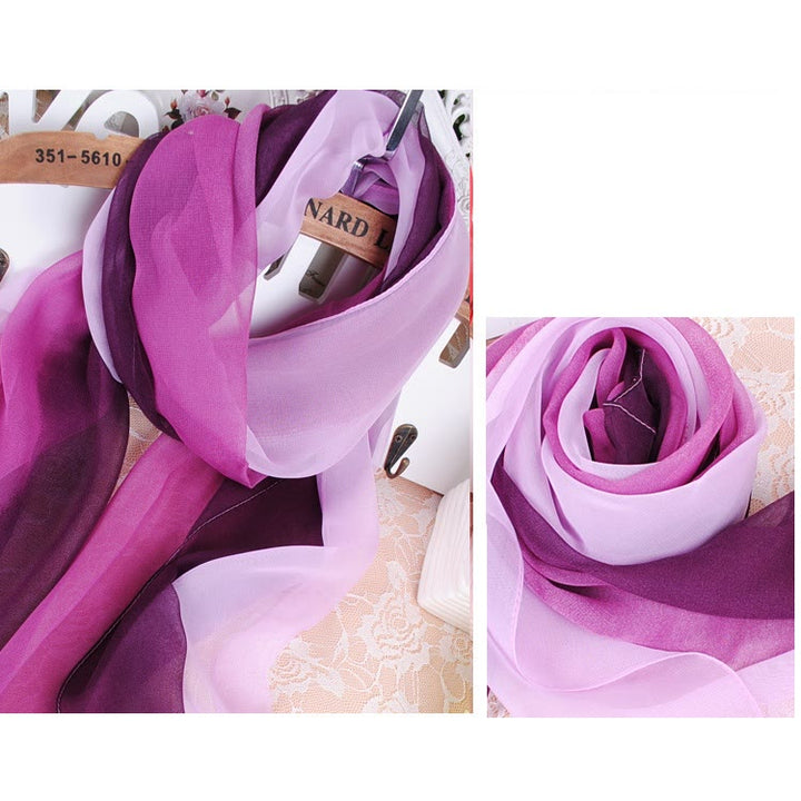Sciarpa sottile estiva con protezione solare, tinta unita e morbida, da donna - #10 Magenta scuro - image 11