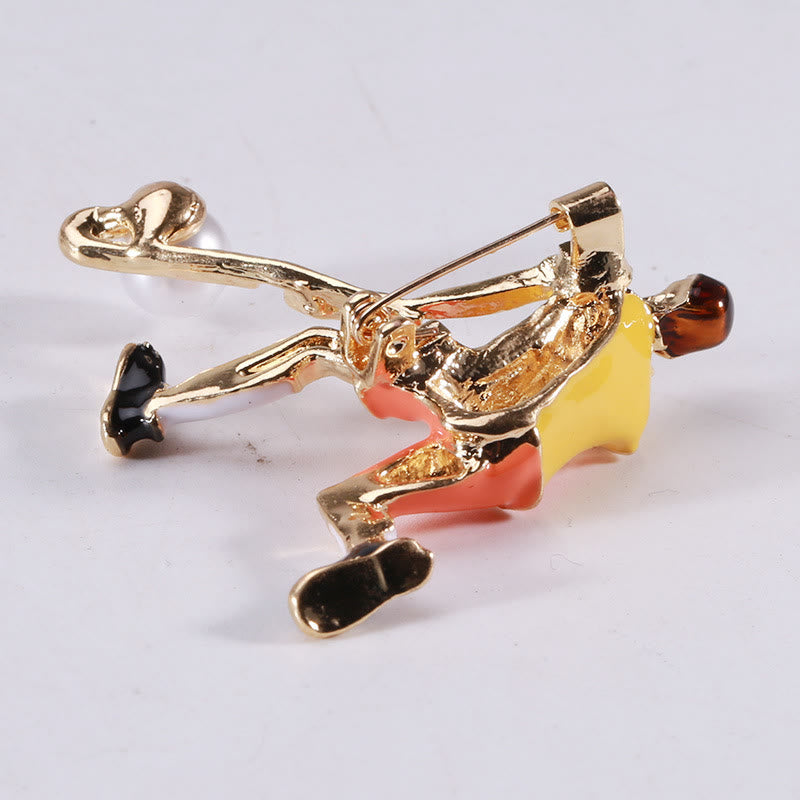 Spilla da giocatore di hockey su ghiaccio dei cartoni animati Accessori per magliette dorate - image 4
