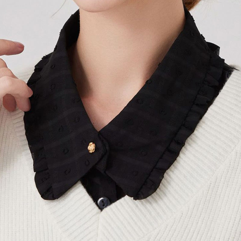 Camicetta mezza camicia staccabile con colletto finto a traliccio di petali - image 7