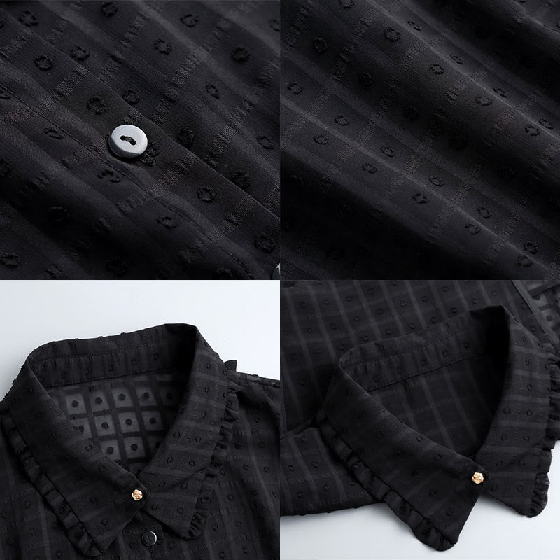 Camicetta mezza camicia staccabile con colletto finto a traliccio di petali - image 13