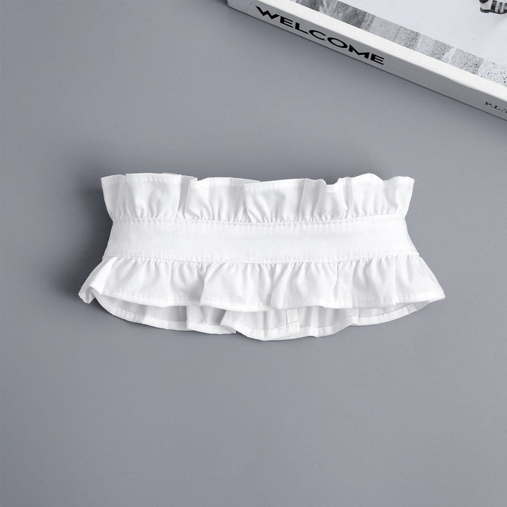 Camicia bianca con colletto plissettato e bottone staccabile con colletto finto - image 9