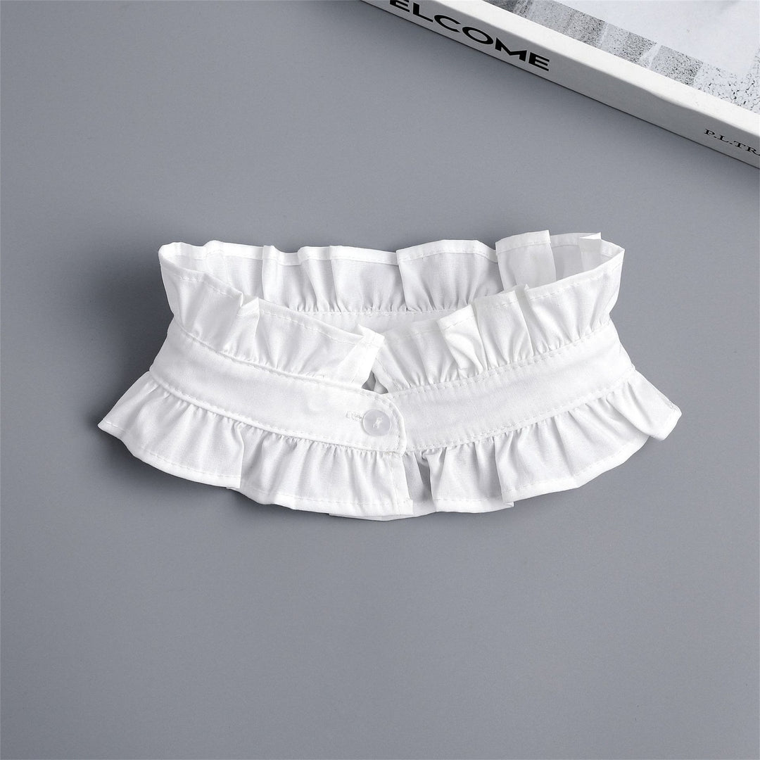 Camicia bianca con colletto plissettato e bottone staccabile con colletto finto - image 8