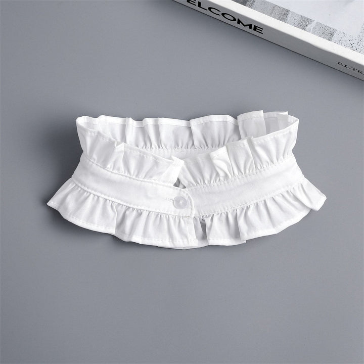 Camicia bianca con colletto plissettato e bottone staccabile con colletto finto - image 8