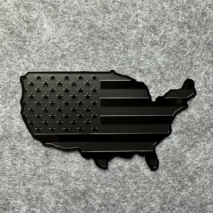 Adesivo in metallo con mappa della bandiera americana, distintivo per auto - Nero - image 3