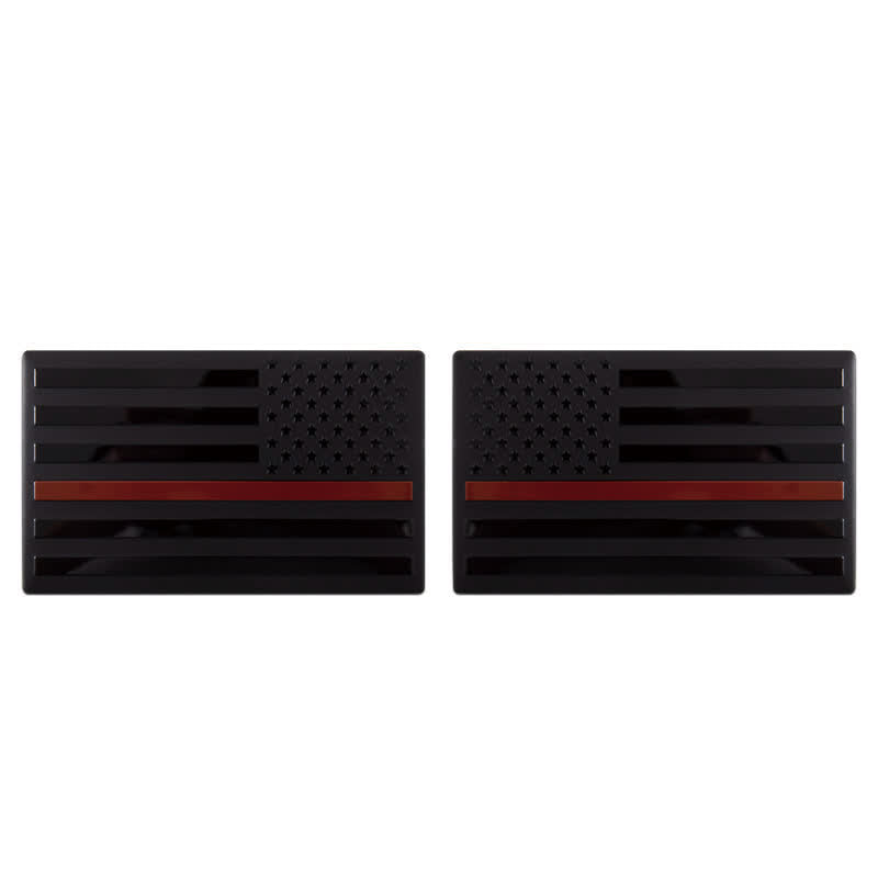 2 pezzi di distintivo per auto con bandiera americana in metallo - Nero e rosso - image 4