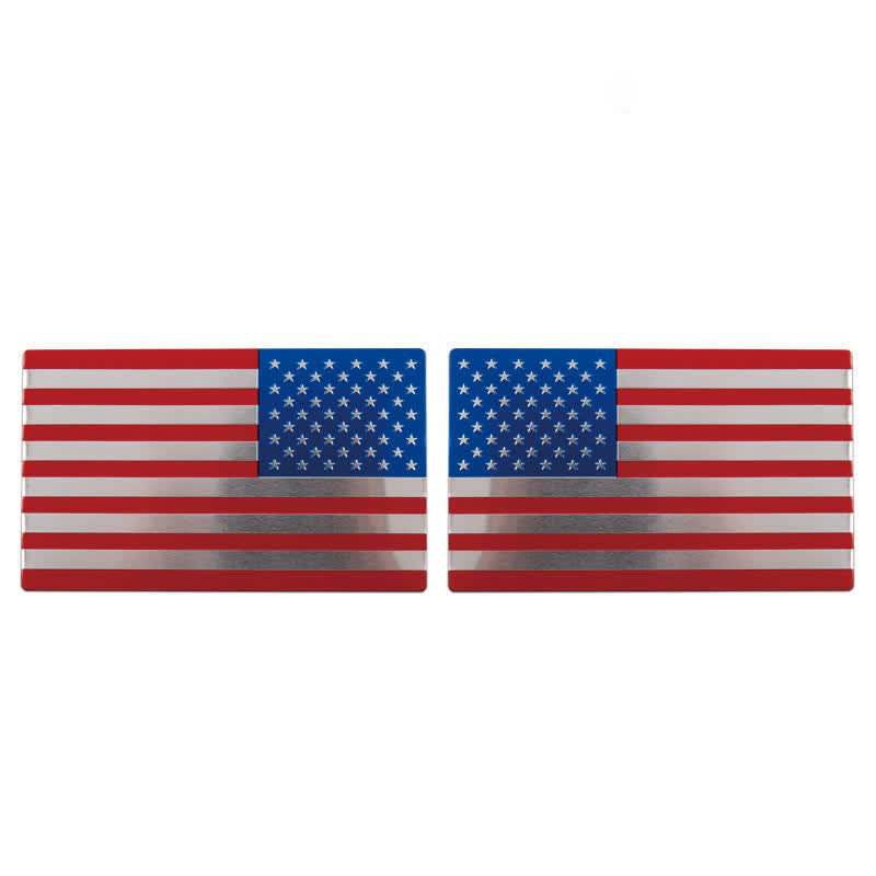 2 pezzi di distintivo per auto con bandiera americana in metallo - Rosso e blu - image 1