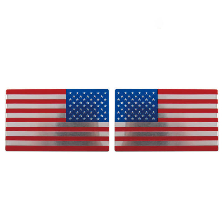 2 pezzi di distintivo per auto con bandiera americana in metallo - Rosso e blu - image 1